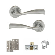 Atlantic Eco Wave Door Handle Pack (Latch Set - 3" CE Latch, 4" Slim Knuckle Hinges x2)
