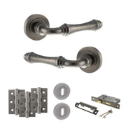 Atlantic Old English Durham Door Handle Pack (3 Lever Lock Set - 2.5" CE Sashlock, 3" Fire Rated Hinges x3)
