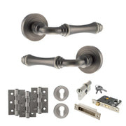 Atlantic Old English Durham Door Handle Pack (Euro Lock Set - 3" CE Sashlock, 3" Fire Rated Hinges x3)
