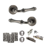 Atlantic Old English Durham Door Handle Pack (Euro Lock Set - 2.5" CE Sashlock, 4" Fire Rated Hinges x3)