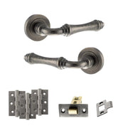 Atlantic Old English Durham Door Handle Pack (Latch Set - 3" CE Latch, 3" Fire Rated Hinges x3)