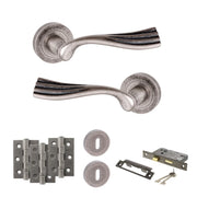 Atlantic Old English Richmond Door Handle Pack (3 Lever Lock Set - 3" CE Sashlock, 3" Fire Rated Hinges x3)