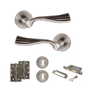 Atlantic Old English Richmond Door Handle Pack (3 Lever Lock Set - 3" CE Sashlock, 4" Slim Knuckle Hinges x2)