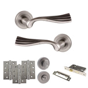 Atlantic Old English Richmond Door Handle Pack (Bathroom Set - 3" CE Bathroom Lock, 4" Fire Rated Hinges x3)