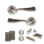 Atlantic Old English Richmond Door Handle Pack (Euro Lock Set - 3" CE Sashlock, 4" Slim Knuckle Hinges x2)
