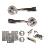 Atlantic Old English Richmond Door Handle Pack (Euro Lock Set - 3" CE Sashlock, 4" Fire Rated Hinges x3)