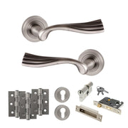 Atlantic Old English Richmond Door Handle Pack (Euro Lock Set - 3" CE Sashlock, 3" Fire Rated Hinges x3)