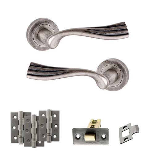 Atlantic Old English Richmond Door Handle Pack (Latch Set - 2.5" CE Latch, 3" Fire Rated Hinges x3)