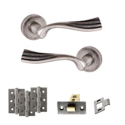Atlantic Old English Richmond Door Handle Pack (Latch Set - 3" CE Latch, 3" Fire Rated Hinges x3)