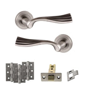 Atlantic Old English Richmond Door Handle Pack (Latch Set - 3" CE Latch, 3" Fire Rated Hinges x3)