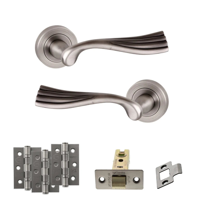 Atlantic Old English Richmond Door Handle Pack (Latch Set - 3" CE Latch, 3" Fire Rated Hinges x3)