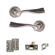 Atlantic Old English Richmond Door Handle Pack (Latch Set - 3" CE Latch, 4" Slim Knuckle Hinges x2)