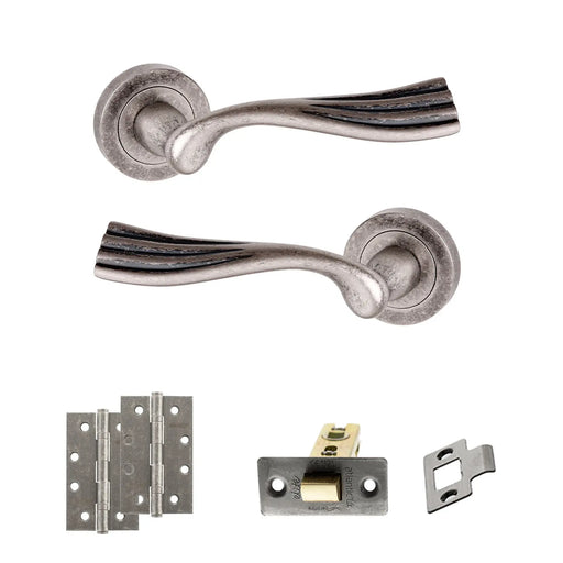 Atlantic Old English Richmond Door Handle Pack (Latch Set - 3" CE Latch, 4" Slim Knuckle Hinges x2)