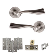 Atlantic Old English Richmond Door Handle Pack (Latch Set - 3" CE Latch, 4" Fire Rated Hinges x3)