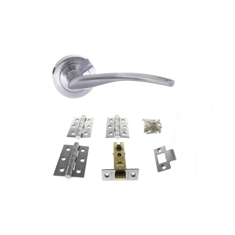 Atlantic STATUS Arizona Door Handle Pack (Latch Set - 3" CE Latch, 3" Fire Rated Hinges x3)