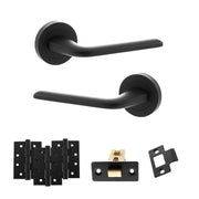Atlantic Eco Surf Door Handle Pack (Latch Set - 2.5" CE Latch, 4" Fire Rated Hinges x3)