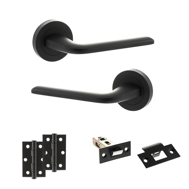 Atlantic Eco Surf Door Handle Pack (Latch Set - 2.5" Latch, 3" Hinges x2)