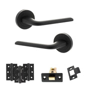 Atlantic Eco Surf Door Handle Pack (Latch Set - 3" CE Latch, 3" Fire Rated Hinges x3)