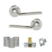 Atlantic Eco Surf Door Handle Pack (Latch Set - 3" CE Latch, 3" Fire Rated Hinges x3)