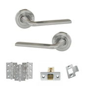 Atlantic Eco Surf Door Handle Pack (Latch Set - 3" CE Latch, 3" Fire Rated Hinges x3)