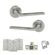 Atlantic Eco Surf Door Handle Pack (Latch Set - 3" CE Latch, 4" Fire Rated Hinges x3)