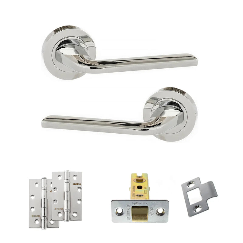 Atlantic Eco Surf Door Handle Pack (Latch Set - 3" CE Latch, 4" Slim Knuckle Hinges x2)