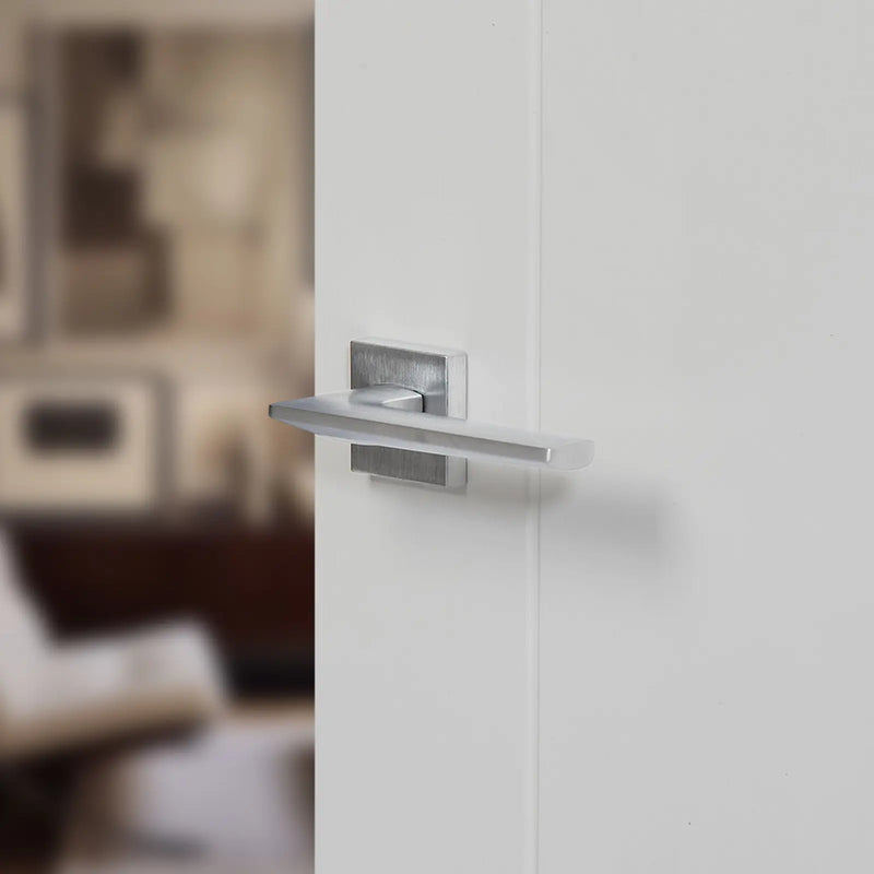 Atlantic Forme Boston Lever Door Handle on Minimal Square Rose