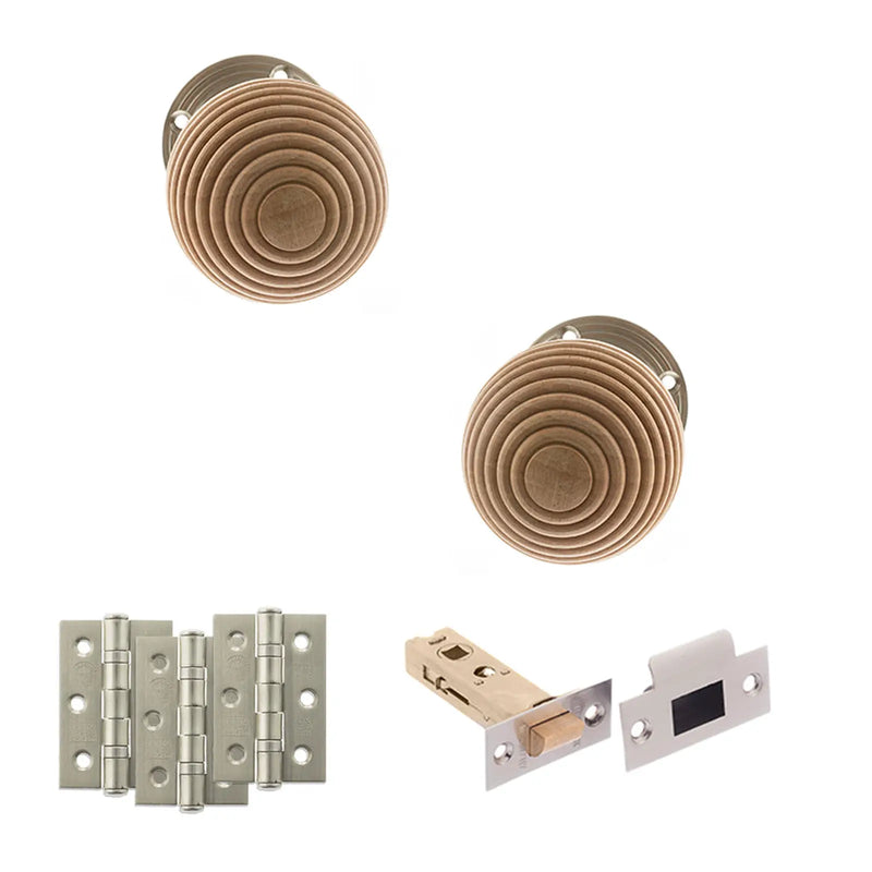 Atlantic Old English Bridlington Door Knob Pack (Latch Set - 3" HD Latch, 3" Fire Rated Hinges x3)