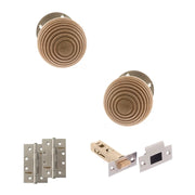 Atlantic Old English Bridlington Door Knob Pack (Latch Set - 3" HD Latch, 4" Slim Knuckle Hinges x2)