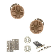 Atlantic Old English Bridlington Door Knob Pack (Lock Set - Horizontal Sashlock, 4" Slim Knuckle Hinges x2)