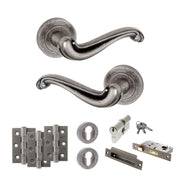 Atlantic Old English Colchester Door Handle Pack (Euro Lock Set - 3" CE Sashlock, 3" Fire Rated Hinges x3)
