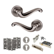 Atlantic Old English Colchester Door Handle Pack (Euro Lock Set - 3" CE Sashlock, 3" Fire Rated Hinges x3)