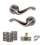 Atlantic Old English Colchester Door Handle Pack (Latch Set - 3" CE Latch, 3" Fire Rated Hinges x3)