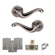Atlantic Old English Colchester Door Handle Pack (Latch Set - 3" CE Latch, 4" Fire Rated Hinges x3)