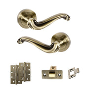 Atlantic Old English Colchester Door Handle Pack (Latch Set - 2.5" CE Latch, 4" Slim Knuckle Hinges x2)