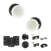 Atlantic Old English Skipton Door Knob Pack (Bathroom Set - 3" Deadbolt, 3" Fire Rated Hinges x3)