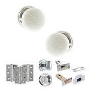 Atlantic Old English Skipton Door Knob Pack (Bathroom Set - 3" Deadbolt, 3" Fire Rated Hinges x3)