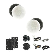 Atlantic Old English Skipton Door Knob Pack (Bathroom Set - 3" Deadbolt, 4" Slim Knuckle Hinges x2)