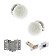 Atlantic Old English Skipton Door Knob Pack (Latch Set - 3" HD Latch, 3" Fire Rated Hinges x3)