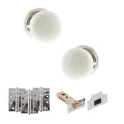 Atlantic Old English Skipton Door Knob Pack (Latch Set - 4" HD Latch, 4" Fire Rated Hinges x3)