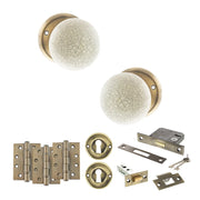 Atlantic Old English Skipton Door Knob Pack (Lock Set - 3" Latch & Deadlock, 4" Fire Rated Hinges x3)