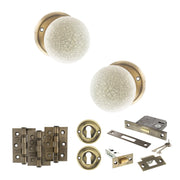 Atlantic Old English Skipton Door Knob Pack (Lock Set - 3" Latch & Deadlock, 3" Fire Rated Hinges x3)