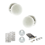 Atlantic Old English Skipton Door Knob Pack (Lock Set - Horizontal Sashlock, 4" Slim Knuckle Hinges x2)
