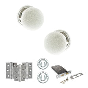 Atlantic Old English Skipton Door Knob Pack (Lock Set - Horizontal Sashlock, 3" Fire Rated Hinges x3)
