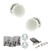 Atlantic Old English Skipton Door Knob Pack (Lock Set - Horizontal Sashlock, 4" Fire Rated Hinges x3)