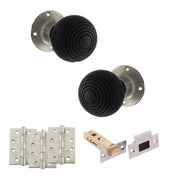 Atlantic Old English Whitby Door Knob Pack (Latch Set - 3" HD Latch, 4" Fire Rated Hinges x3)