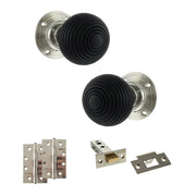 Atlantic Old English Whitby Door Knob Pack (Latch Set - 3" HD Latch, 4" Slim Knuckle Hinges x2)