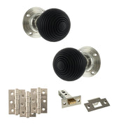 Atlantic Old English Whitby Door Knob Pack (Latch Set - 3" HD Latch, 3" Fire Rated Hinges x3)