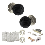 Atlantic Old English Whitby Door Knob Pack (Lock Set - 3" Latch & Deadlock, 4" Fire Rated Hinges x3)