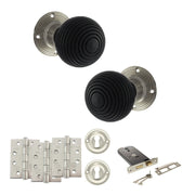 Atlantic Old English Whitby Door Knob Pack (Lock Set - Horizontal Sashlock, 4" Fire Rated Hinges x3)